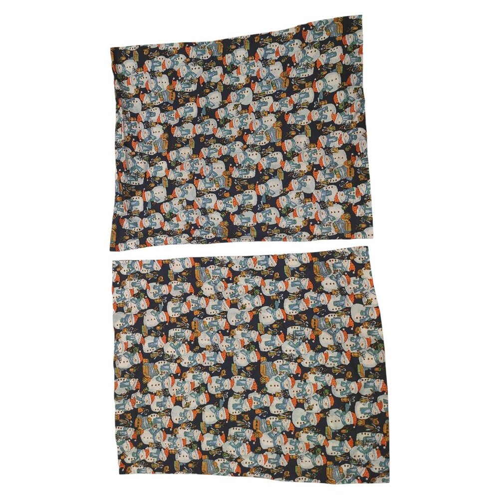 2 Homemade/Handmade Snowmen Winter/Christmas Pillowcases Excellent Condition